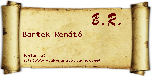 Bartek Renátó névjegykártya